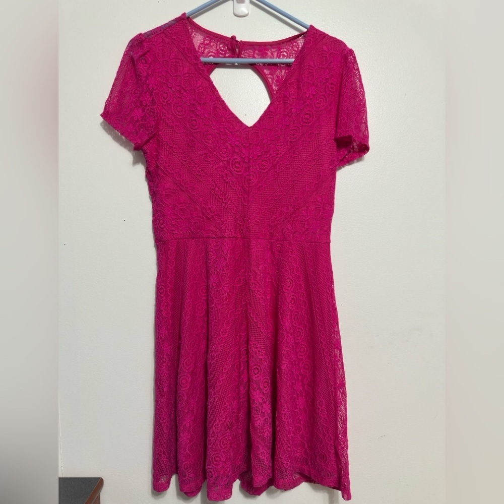 BeBop Fuchsia Lace Mini Dress